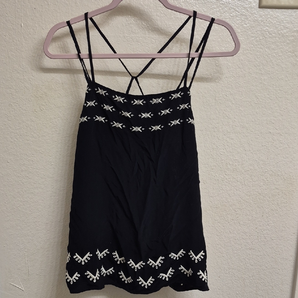 LOFT Black Camisole with White Detailing